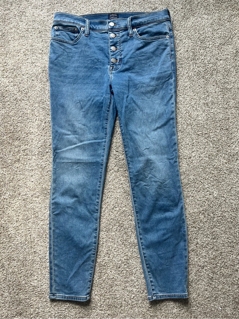 JCREW Button-Fly 9" mid-rise skinny jean in signature stretch